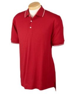 Devon & Jones Men's Pima Pique Short Sleeve Tipped Polo Shirt D113 at  Mens Clothing store: