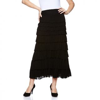 CARMEN Carmen Marc Valvo Tiered Ruffle Knit Maxi Skirt