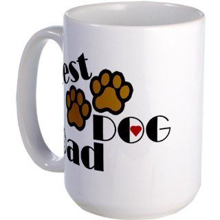CafePress Best Dog Dad Large Mug Large Mug   Standard Multi color: Kitchen & Dining
