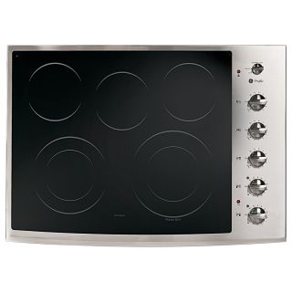 GE Profile 5 Element Smooth Surface Electric Cooktop (Stainless Steel) (Common: 30 in; Actual 29.875 in)