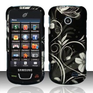 For Stright Talk Tracfone Net 10 Samsung T528g Accessory   Black Flower Design Hard Case Proctor Cover + Lf Stylus Pen: Cell Phones & Accessories