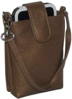 Ili Leather Phone Case with Wallet And Strap Bronze: Clothing