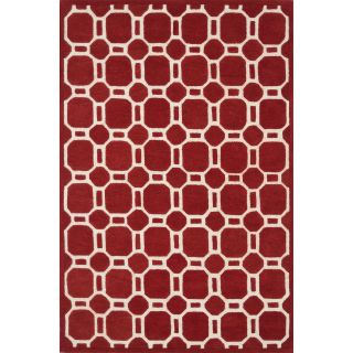 Hand tufted Logan Red Wool Rug (36 X 56)