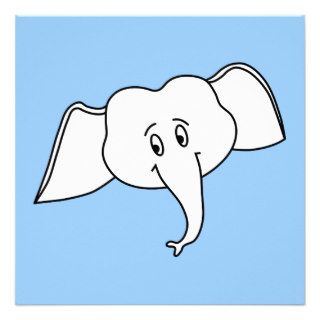 White Elephant Face. Personalized Invitations