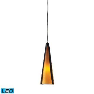 Elk 545 1SAH LED Desert Winds 1 LED Light Pendant with Sahara Glass Shade, 5 by 17 Inch, Satin Nickel Finish   Ceiling Pendant Fixtures  