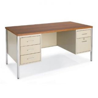 MBI Steel Office Furniture LETTER B ONLY   Black Desk/Walnut Laminate Top: Industrial & Scientific