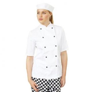 Dennys Womens/Ladies Lightweight Short Sleeve Chefs Jacket / Chefswear: Clothing
