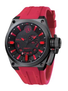 Mens Black and Red Dial GMT Watch by Ballast