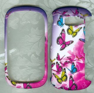 Rose Butterfly Zebra Rubberized Case for Lg Octane Vn530: Cell Phones & Accessories