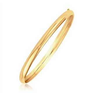 14 Karat Yellow Gold Classic Bangle Bracelet 5.0mm: Bangle Diamond Bracelets: Jewelry