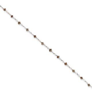 Coffee Brown Diamond Briolette Bracelet Length 7.5": Link Bracelets: Jewelry