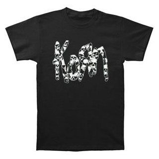 Korn Glow Skull T shirt: Clothing