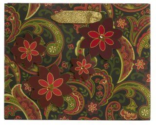 Jillson Roberts Christmas Small Gift Bag, Holly Paisley, 6 Count (XST539) : Gift Wrap Bags : Office Products