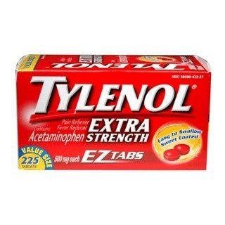 Tylenol Extra Strength Pain Reliever & Fever Reducer, EZ Tabs, 225 ea: Health & Personal Care