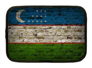 Uzbekistan Flag Brick Wall Design Neoprene Sleeve   Fits all iPads and Tablets: Computers & Accessories