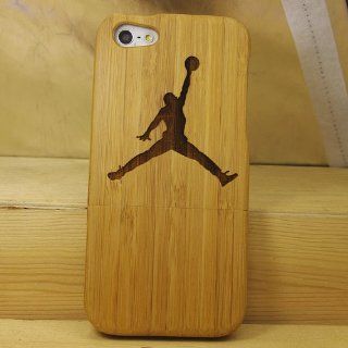 Jordan NBA Basketball Player 2 Natural Handmade Hard Wood Bamboo Case Cover Protective Shell for Iphone 5: Cell Phones & Accessories