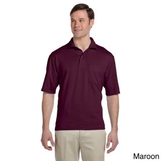 Jerzees Jerzees Mens Clean finished Pocket Polo Sport Jersey Brown Size XXL