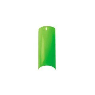 Cala Professional Color Nail Tips in Neon Green # 87 556 100 PCS + A viva Eco Nail File : Nail Art Equipment : Beauty