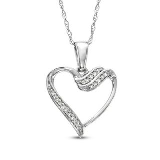 Diamond Accent Heart Pendant in 10K White Gold   Zales