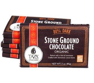 Taza 80% Dark Stone Ground Organic Bar (Pack of 10) : Baking Chocolates : Grocery & Gourmet Food