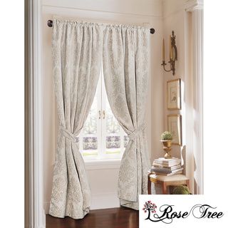 Rose Tree Crystal Jacquard Rod Pocket Curtain Panel Pair