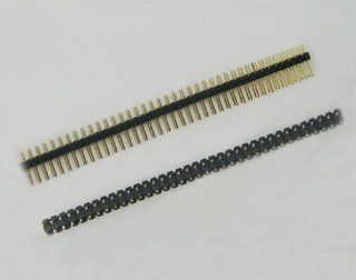 20Pcs 2.54mm Double Row Straight Pin Header Connectors With 40 Gold Plated Pins