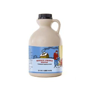 Hidden Springs Maple Vermont Maple Syrup, 1 Quart   Fancy Grade   Light Amber : Maple Syrup Grade A : Grocery & Gourmet Food