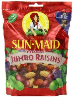 Sun Maid Mixed Jumbo Raisins, 12 Ounce Pouches (Pack of 5) : Raisins Produce : Grocery & Gourmet Food