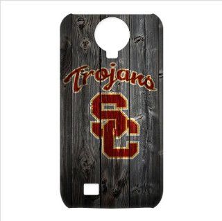Wood Look NCAA USC Trojans Logo 3D Samsung Galaxy S4 I9500 case Snap On Cover Faceplate Protector Cell Phones & Accessories