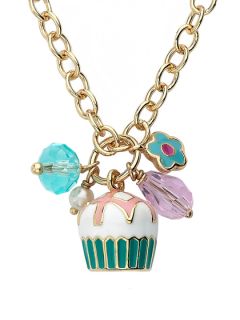Cupcake Charm Cluster Necklace by Twin Stars Jewelry