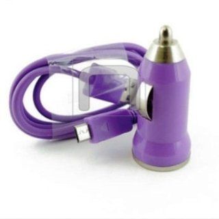 Brand New Purple Mini Premium Cell Phone Car Charger Adapter and Data Sync Cable for Samsung Restore SPH M570 Profile: Cell Phones & Accessories