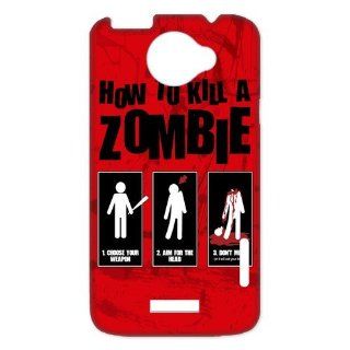 The Walking Dead How to kill a zombie Red Design Snap on HTC One X+ Durable Case Cover: Cell Phones & Accessories