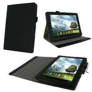 rooCASE Multi Angle (Black) Vegan Leather Folio Case Cover for ASUS Transformer Pad Infinity TF700T Tablet (Compatible with TF300T and Prime TF201): Computers & Accessories