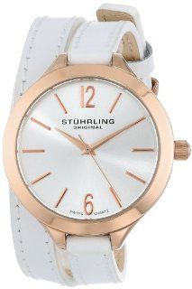 Stuhrling Original Women's 568.03 "Deauville Sport" 16k Rose Gold Plated Watch with Leather Band Watches