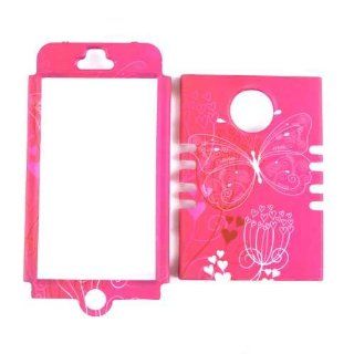 Cell Armor I5 RSNAP TE576 Snap On Case for iPhone 5   Retail Packaging   Butterfly and Flower on Pink Cell Phones & Accessories