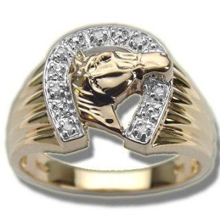 .06 ct Mens Horseshoe Ring: Jewelry