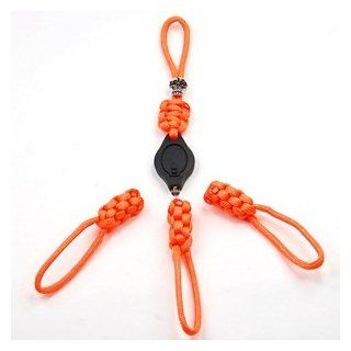 Cosmos  Zipper Pull Paracord LED light Set fits for sport outdoor travel backpack shoulder bag Key holder with Cosmos Fastening Strap (Coral Orange 04) : Sporting Goods : Sports & Outdoors