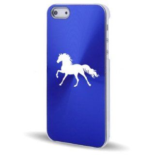 Apple iPhone 5 5S Blue 5C581 Aluminum Plated Hard Back Case Cover Horse Cell Phones & Accessories