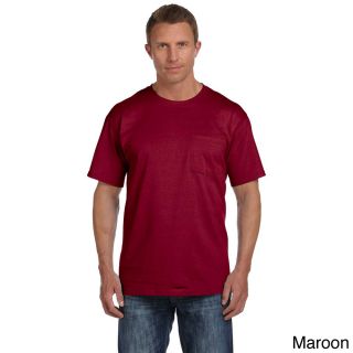 Fruit Of The Loom Fruit Of The Loom Mens Heavyweight Cotton Chest Pocket T shirt Brown Size XXL