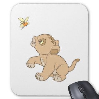 Lion King Simba cub baby chasing flying bug inect Mouse Pad