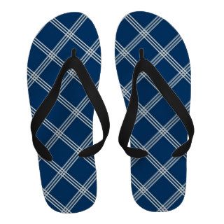 Football Team Colors   Blue & White Flip Flops