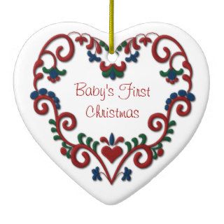 Scandinavian Heart Babys First Christmas Ornaments