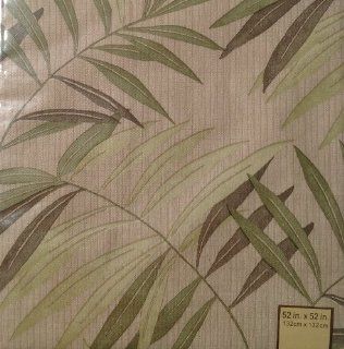 Bamboo Leaf Vinyl Tablecloth with Flannel Back 52" x 52" : Everything Else