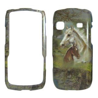 Samsung Replenish M580   Horses & Trees Colorful Painting Shinny Gloss Finish Hard Plastic Cover, Case, Easy Snap On, Faceplate. Cell Phones & Accessories