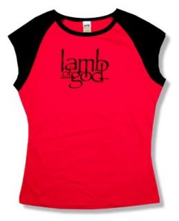 Lamb of God Logo Red & Black Baseball Baby Doll T Shirt New Juniors (Medium) at  Womens Clothing store