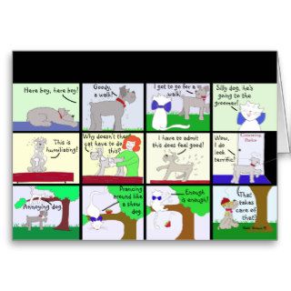 Trip to the Dog Groomer Cartoon Cards