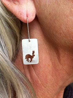 pierced hare earrings by emma ginnever jewellery
