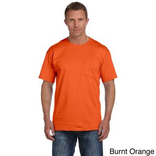 Fruit Of The Loom Fruit Of The Loom Mens Heavyweight Cotton Chest Pocket T shirt Orange Size XXL