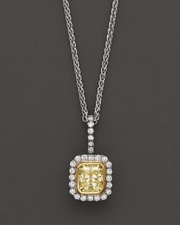 White and Natural Yellow Diamond Pendant Necklace in 14K White Gold, 0.45 ct. t.w.'s