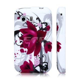 Ecell   HOT PINK FLOWER SILICONE GEL SKIN CASE COVER FOR SAMSUNG GALAXY Y S5360: Cell Phones & Accessories